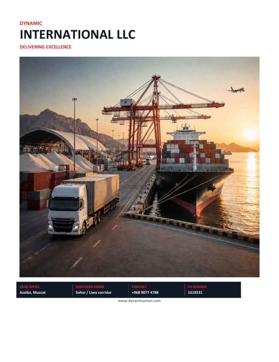 Dynamic International corporate profile page 1