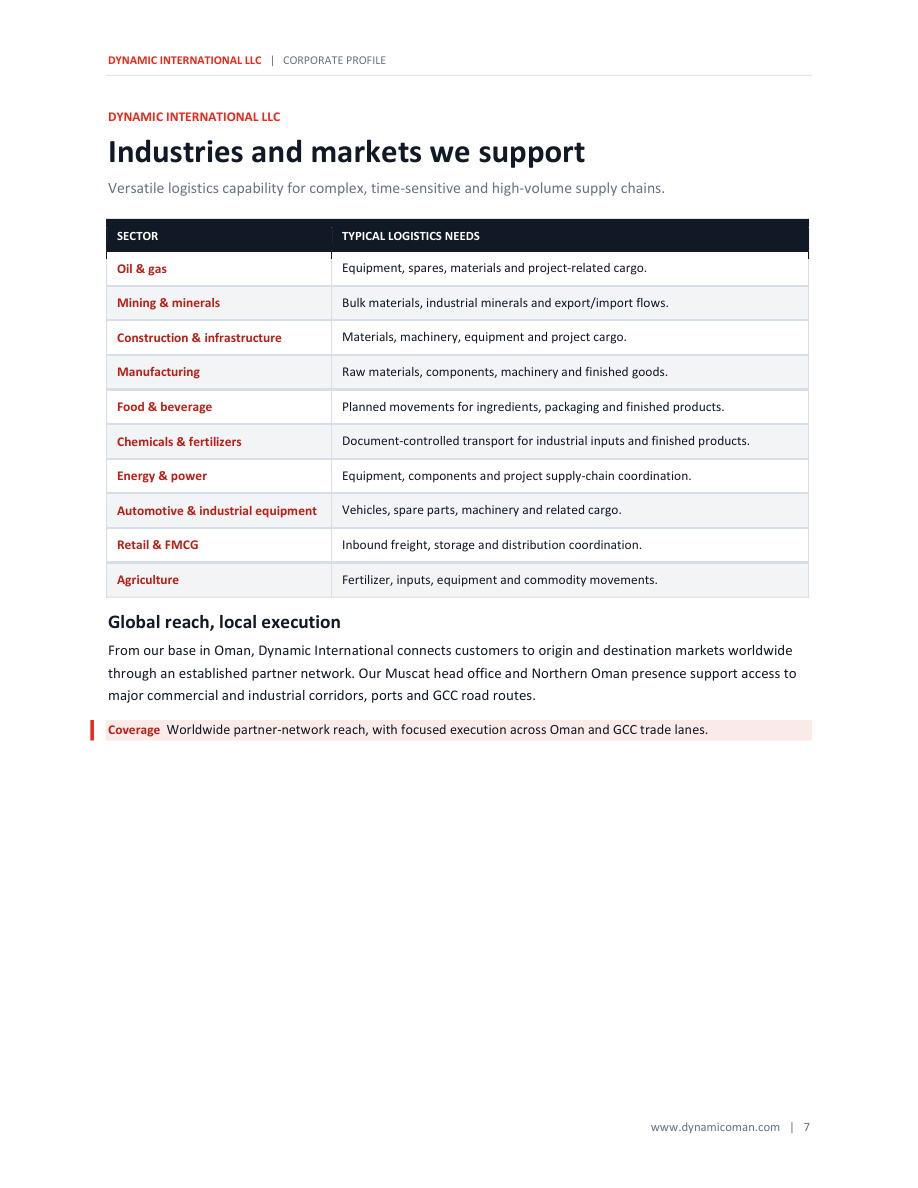 Dynamic International corporate profile page 7