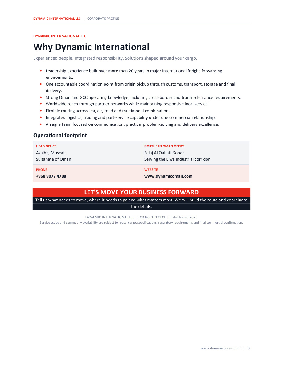 Dynamic International corporate profile page 8